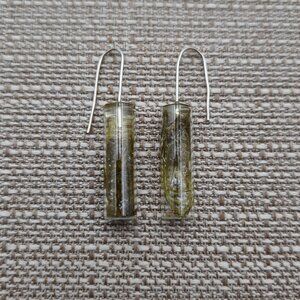 Sterling Silver Handmade Resin And Moss Earrings A1885